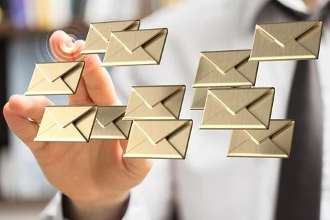 3D render of the Email technology with icon symbol Foto stock