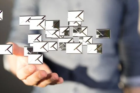 3D render of the Email technology with icon symbol Foto stock