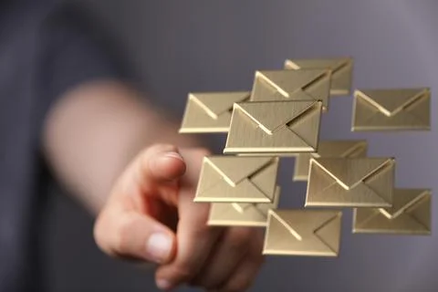 3D render of the Email technology with icon symbol Foto stock