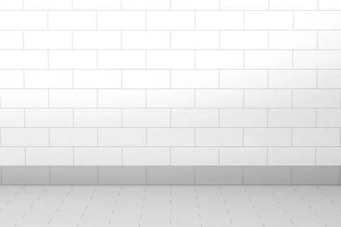 3D render of an empty bathroom Empty room with tiled wall and floor, 3D il... Stock Photos