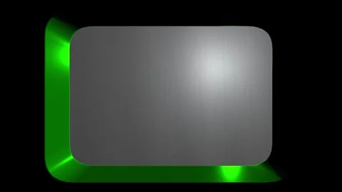 3D render of empty box frame with green glow creating display background Stock Footage 334446118