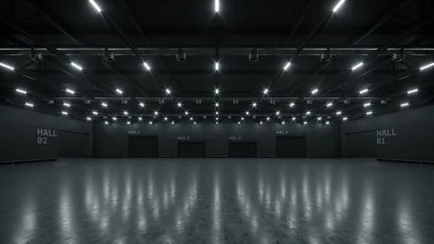3D render of empty exhibition space. backdrop for exhibitions and events. Illustrazione stock