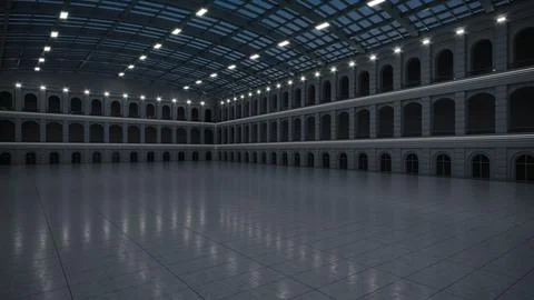 3D render of empty exhibition space. backdrop for exhibitions and events. Stock Illustration