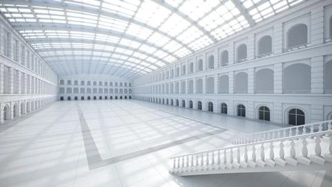 3D render of empty exhibition space. backdrop for exhibitions and events. Stock Illustration