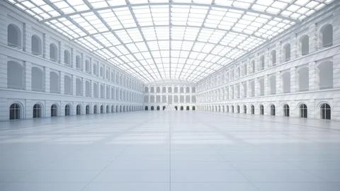 3D render of empty exhibition space. backdrop for exhibitions and events. Stock Illustration