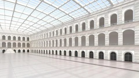 3D render of empty exhibition space. backdrop for exhibitions and events. Stock Illustration