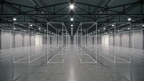 3D render of empty exhibition space. backdrop for exhibitions and events. Stock Illustration