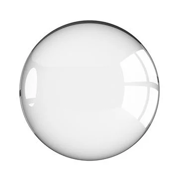 3D render of empty glass ball isolated on white background. Design element fo Stock Illustration