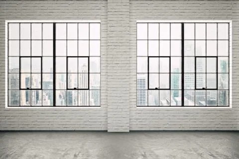 3d render of empty industrial vintage interior Stock Illustration