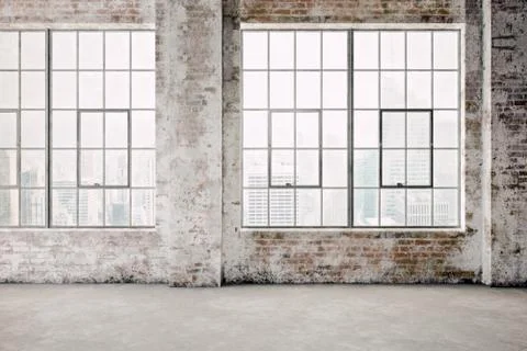3d render of empty industrial vintage interior Stock Illustration