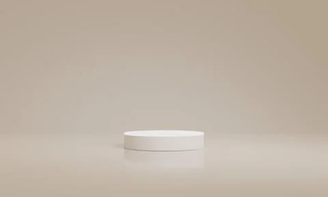 3d Render Empty minimal scene with geometric White Podium display backgroun.. Stock Illustration