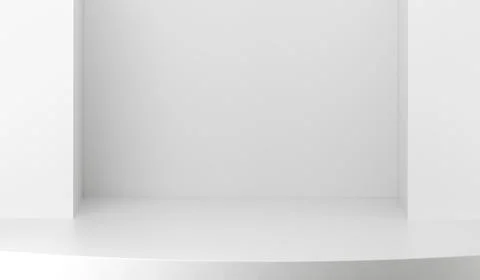 3d render of an empty podium or pedestal display on white background concept. Illustrazione stock