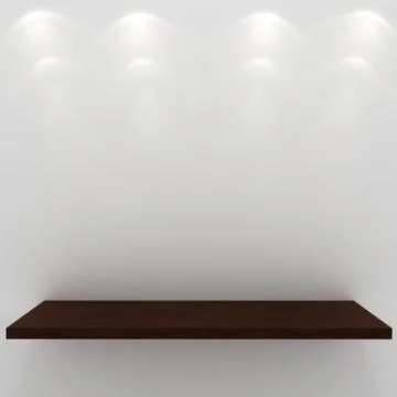 3d render of an empty presentation shelf Stock Illustration