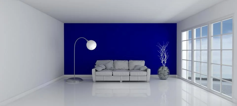 3D Render of an Empty Room and sofa Stock Illustration