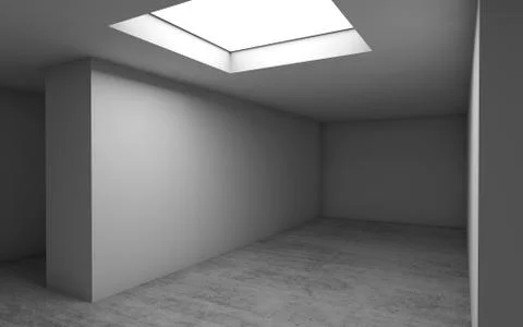 3d render, empty room interior background Illustrazione stock