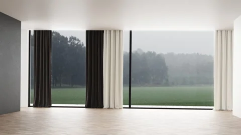 3d Render of empty space with white walls and wood floor Stock Footage 293004770