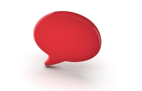 3d render with an empty speech bubble isolated on background Illustrazione stock