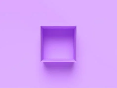 3D render of an empty violet square box Stock Illustration