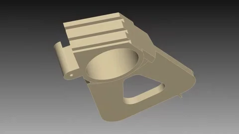 3D render engineering technical drawing of a mechanical mounting bracket , .. Video stock 324143430