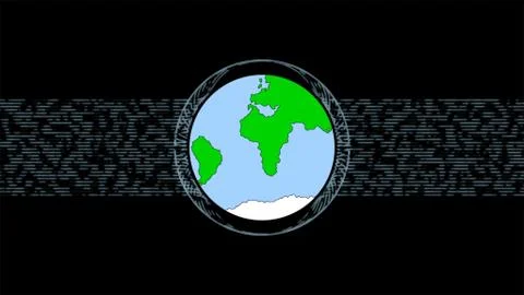 3d render. Environment care concept. Cartoon planet rotating inside transparent 스톡 일러스트