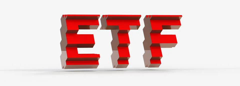 3d render of ETF Exchange traded fund stock market trading investment financial Stock Illustration