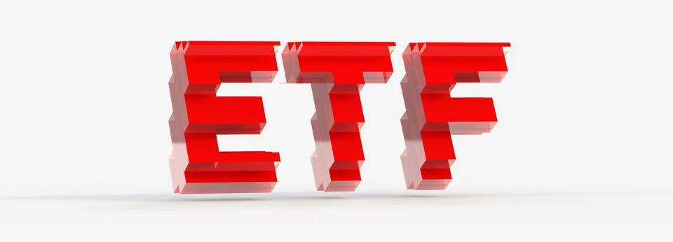 3d render of ETF Exchange traded fund stock market trading investment financial Stock Illustration