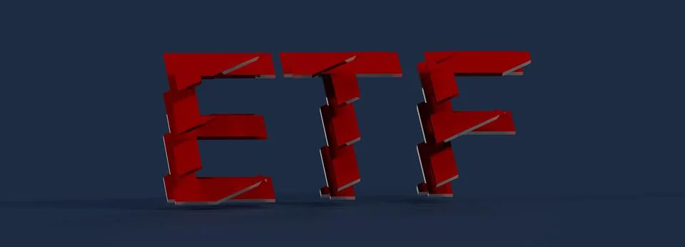 3d render of ETF Exchange traded fund stock market trading investment financial Stock Illustration