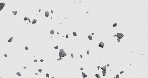 3d render of exploded rock or concrete pieces Stock Footage 218239055