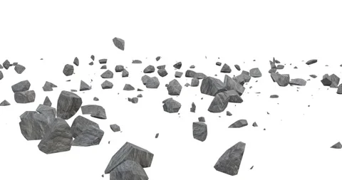 3d render of exploded rock or concrete pieces Stock Footage 218239827
