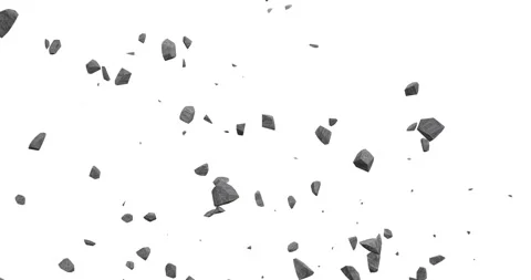 3d render of exploded rock or concrete pieces Stock Footage 218239828