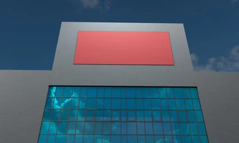 3d render of the extrior of a modern building with big windows Stock Illustration