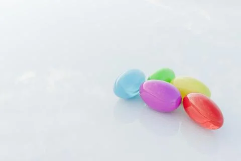 3d render f a handul of brightly colored jellybeans Stock Illustration