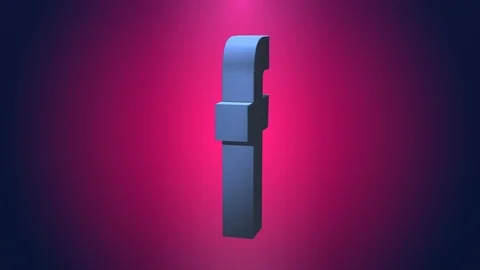 3D Render Facebook Logo Sample Seamless Loop Video stock 100921796