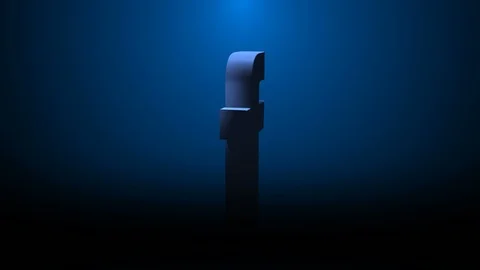 3D Render Facebook Logo Sample Seamless Loop Video stock 100923959