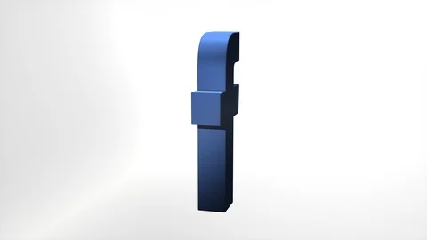 3D Render Facebook Logo Sample Seamless Loop Video stock 100924713