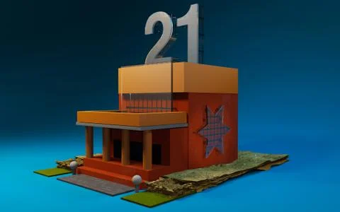 3d render of a factory Stock Illustration