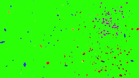 3d render of falling confetti on a green screen. Stock Footage 142161699