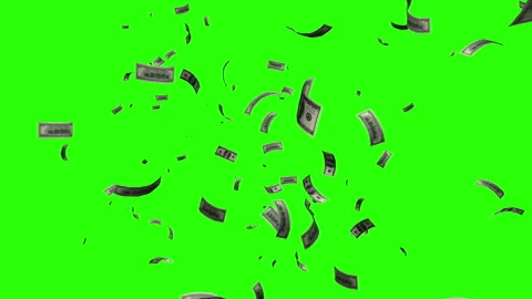 3d render falling dollar banknotes on a chroma key background Stock Footage 137813477