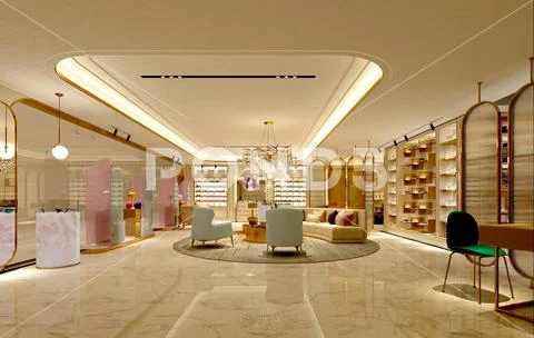 3D Render Fashion Shop Stock Photos