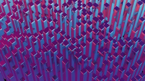 3D render featuring multicolored cubes, offering a visually rich and dynamic  Illustrazione stock