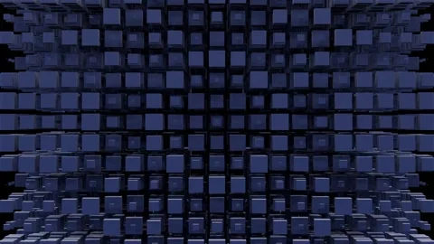 3d render of featuring a repetitive pattern of dark blue squares Vidéo 276849321