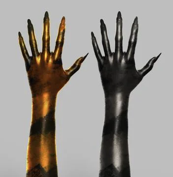 3d render female witch hand colored isolated. Stock Illustration