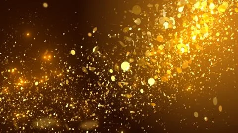 3d render festive background. Randomly flowing bright particles. Bright celeb Illustrazione stock