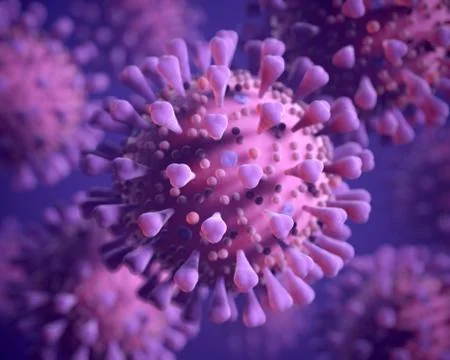 3D render of few pink Coronavirus flu Stock Illustration