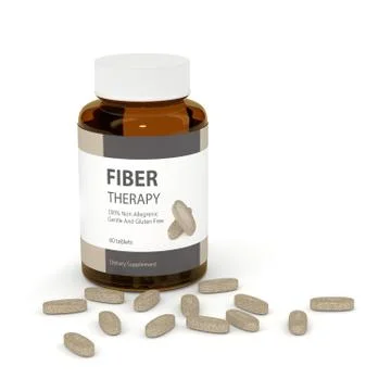 3d render of fiber container with pills Stock Illustration