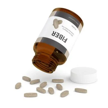 3d render of fiber container with pills Stock Illustration