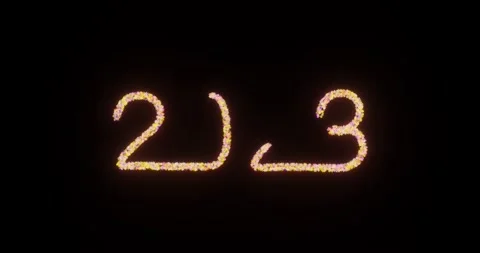 3d render of a firework of colorful stars. new year 2023 Stock Footage 220430541