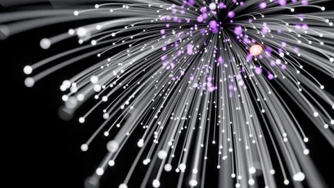 3d render firework A dynamic 3D rendered firework explosion sequence unfolds Stock Footage 340141136