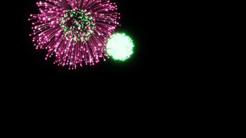 3d render firework A dynamic 3D video sequence of fireworks exploding against an Stock Footage 340141176
