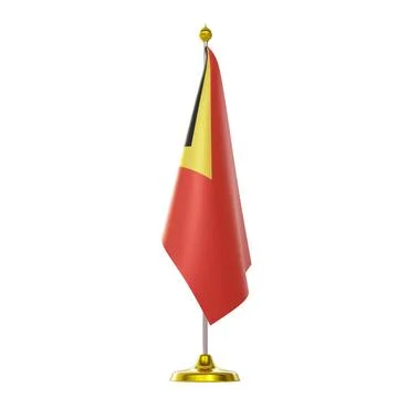3d render of flag on pole for East Timor countries summit and political me... Stock Photos